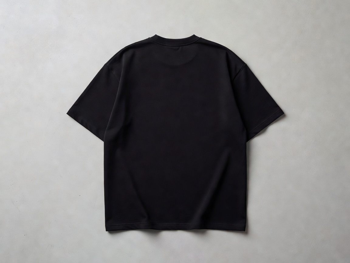 TAKN Black Oversized Tee Back view raw luxury heavy cotton structure