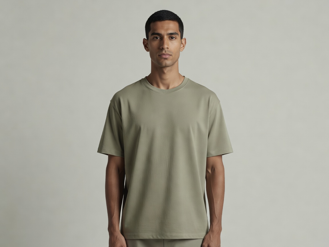 TAKN Core Earth Minimalist Tee front model styling fashion photoshoot